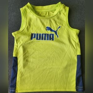 12 month boys Puma tank top lime green blue